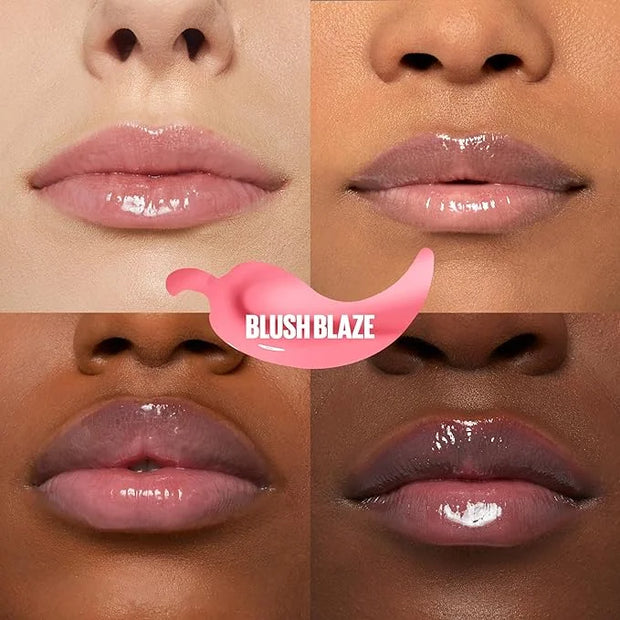 MAYBELLINE Lifter Gloss Lifter Plump, Plumping Lip Gloss with Chili Pepper and 5% Maxi-Lip, Blush Blaze, Sheer Pale Pink, ...