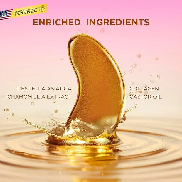 Under Eye Patches for Dark Circles & Puffiness – 20 Pairs with Collagen, Aloe & Gold – Anti-Wrinkle Eye Masks for Women – ...