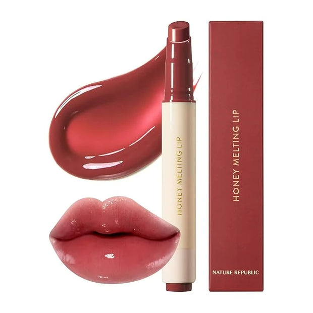 Nature Republic HONEY MELTING LIP (05 PLUM) SOFT LIP STICK, Hydrating Gloss, Moisturizing balms, Sheer tint, Shine & Glowy...