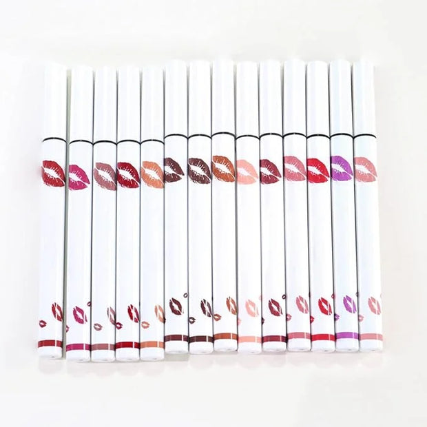 2Pcs Longwear Liquid Lip Liner Stain Marker Pen Set Long Lasting Waterproof, Pink Red Maroon Dusty Mauve Matte 24 Hour Lip...