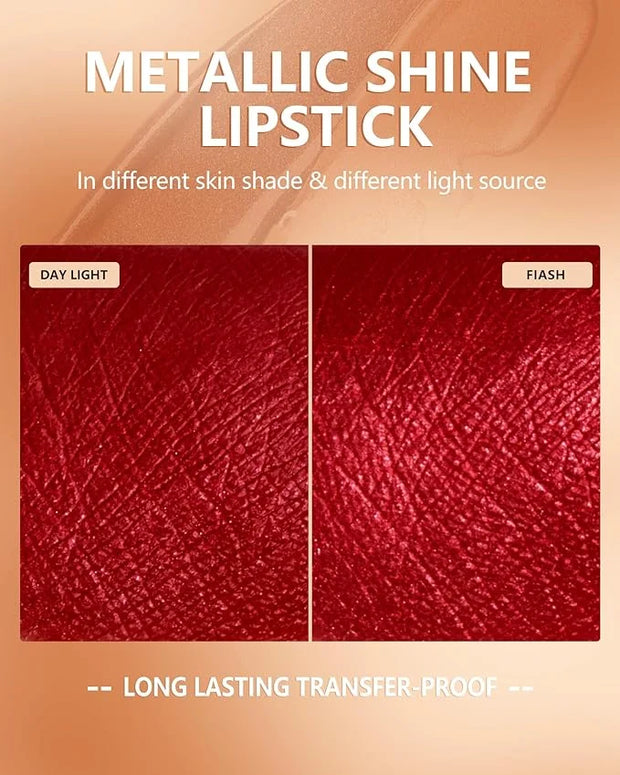 MAKI YIKA Red Lipstick for Women Metallic Lipsticks Glitter Long Lasting Lipstick No Smudge No Transfer Liquid Lip Gloss (...