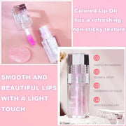 2PCS Magic Color Changing Lip Oil, Big Brush Color Changing Lip Oil, Lip Oil Color Changing, Warm Change Hydrating Color C...