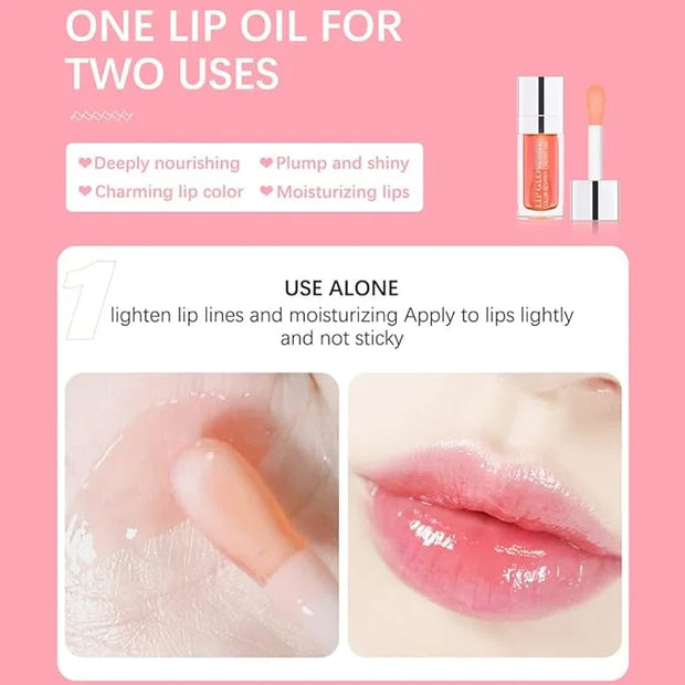 3Pcs Plumping Lip Oil, Hydrating Lip Gloss Tinted Lip Balm Lip Care Transparent Toot Lip Oil, Long Lasting Nourishing Lip ...