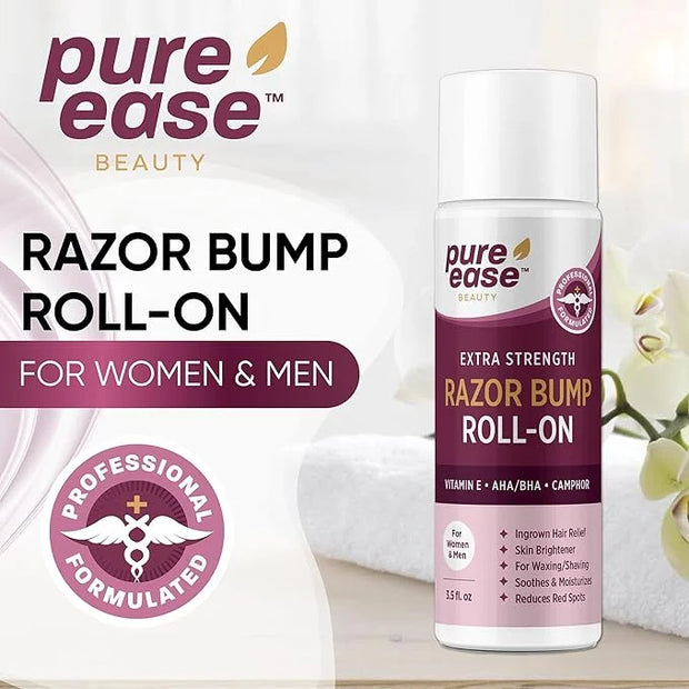 Razor Bump Solution for Bikini Area – Ingrown Hair Serum with Vitamin E, AHA/BHA, Camphor for Post-Shave Skin Care – Suppo...