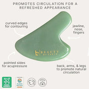 Beauty by Earth Jade Gua Sha - Smoothes Fine Lines & Wrinkles, Face Sculpting Tool for Face Massage, Jaw Massager, Facial ...