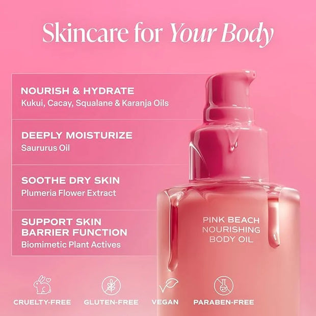 Saltair Body Oil. Luxurious Pink Beach After Shower and Bath Oil Moisturizer for Women. Botanical, Non-Greasy, and Well-Ab...