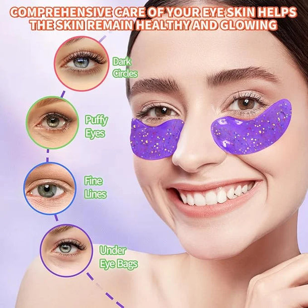 Multi-Colored Collagen Spa Under Eye Mask, 20 Pairs - Under Eye Patches for Puffy Eyes&Dark Circle Dry Skin, Reduce Fine L...