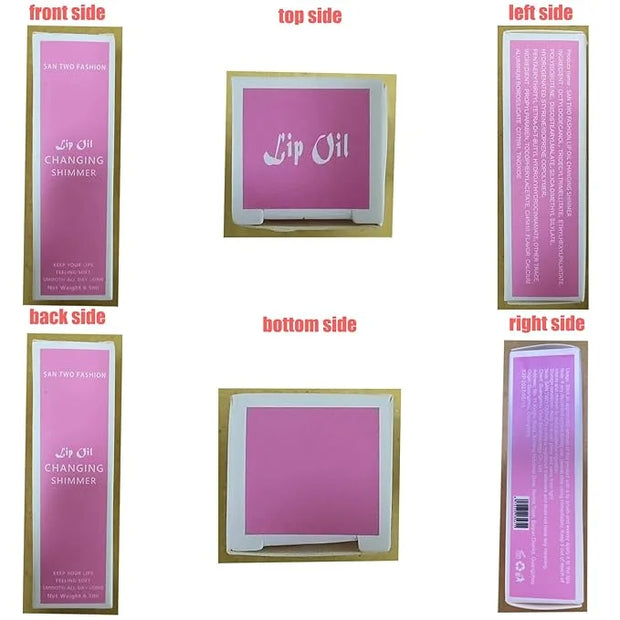 2PCS Magic Color Changing Lip Oil - Big Brush, Long Lasting Shimmery, Warm Change Hydrating Lip Gloss - Product Image