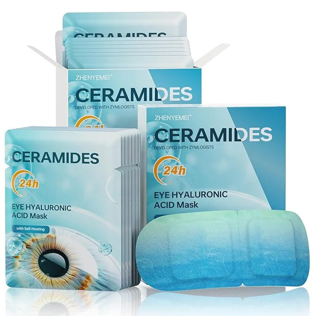 Hyaluronic Acid Self Heating Warm Compress for Eyes, Heated Eye Mask for Fast Relief of Dry Eyes, 14 Pack Steam Eye Mask, ...