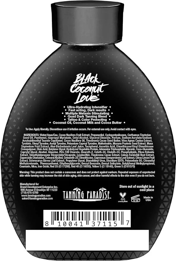 Tanning Paradise Aloe Black Tanning Lotion | Anti-Aging, Anti-Orange, Anti-Wrinkle Matte Black Bronzer Tanning Lotion | Ta...