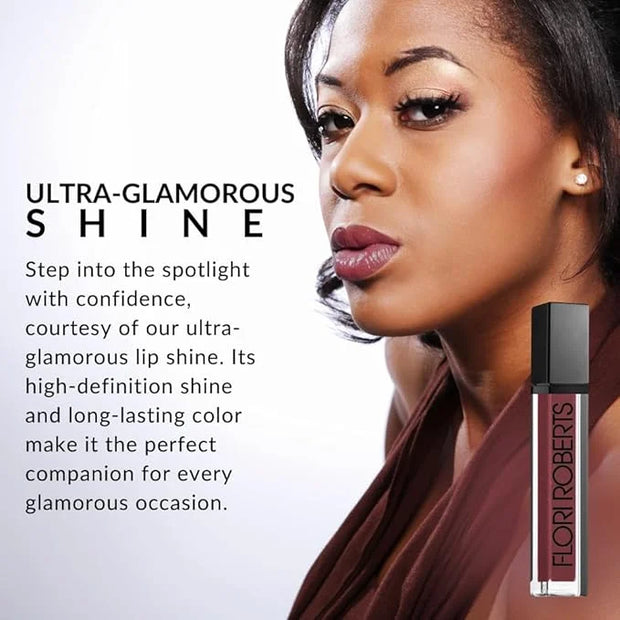 Flori Roberts Mineral Base Lip Shine, Vibrant Lip Gloss Makeup for Women of Color or Deeper Skin Tones, Non-Sticky, Long W...