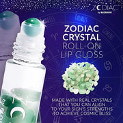 Blossom Zodiac Sign Vanilla Scented Moisturizing Roll-On Lip Gloss with Crystals + pH Technology Color Changing Crystal St...
