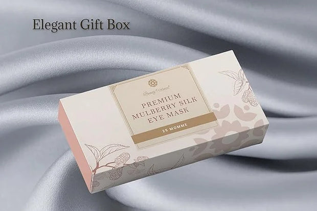 Premium Handcrafted 25 Momme Mulberry Silk Eye Mask for Sleeping (Silver Lining) - Product Image