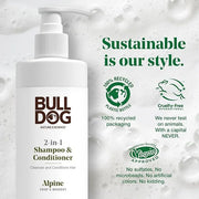 Bulldog Mens Skincare and Grooming 2-in-1 Shampoo and Conditioner, Alpine, 12 Fluid Ounces - Product Image