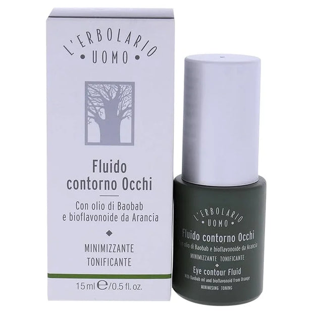 L'Erbolario Baobab And Green Coffee Eye Contour Fluid - Provides Long-Lasting Freshness And Tone To Skin - Minimizes Saggi...