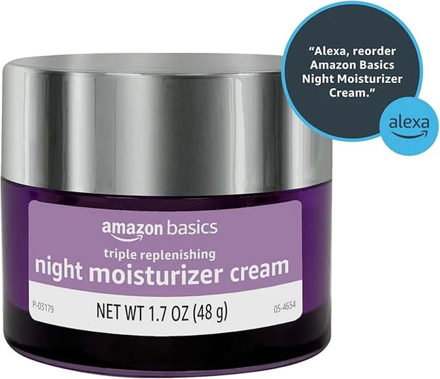 Amazon Basics Triple Replenishing Moisturizer, Night Cream, 1.7 Ounces, 1-Pack - Product Image
