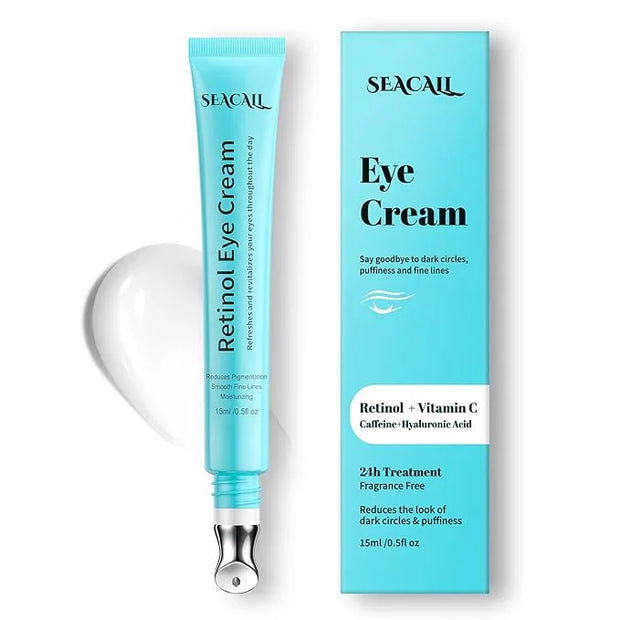 Retinol Eye Cream - Eye Serum for Dark Circles & Puffiness Anti-Aging - Under Eye Cream with Hyaluronic Acid & Caffeine to...