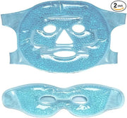 2 PCS Gel Mask,Reusable,Face & Eye Mask with Hole,Dark Circles,Dry Eyes,DeepSleep,Headaches,Puffiness,Stress,migraines,Eye...