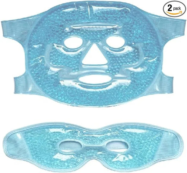 2 PCS Gel Mask,Reusable,Face & Eye Mask with Hole,Dark Circles,Dry Eyes,DeepSleep,Headaches,Puffiness,Stress,migraines,Eye...