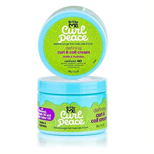 Just For Me Curl Peace Defining Curl & Coil Cream (3 Pack) - Holds & Hydrates, Contains Flaxseed, Avocado Oil & Black Cast...