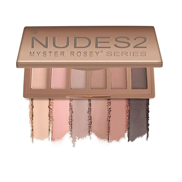 Nudes 2 Series Mini Eyeshadow Palette, Velvety Matte&Satin Finish, 6 Nude Taupe & Brown Neutral Eye Shadows, Travel Friend...