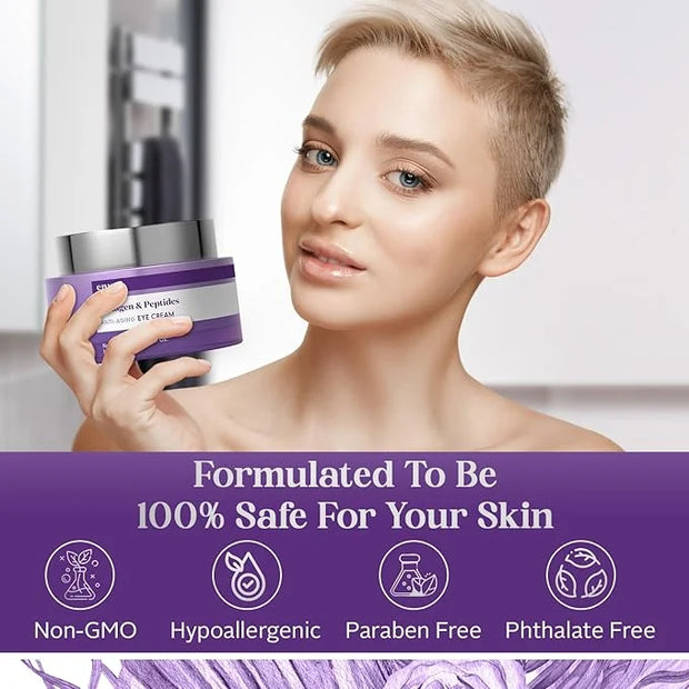 Envy Collagen & Peptides Eye Cream - Reduces Dark Circles, Puffiness & Wrinkles, Moisturizing, Anti-Aging, Rejuvenates, De...