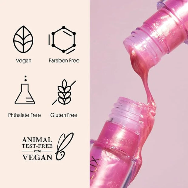 Winky Lux Very There Lip Oil, Hydrating Nude Pink Gloss with Jojoba Oil, Non-Sticky Glossy Lip Oil, Tinted Pink Gloss for ...