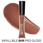 L’Oreal Paris Makeup Infallible 8 Hour Hydrating Lip Gloss, Barely Nude, 0.21 Fl Oz - Product Image