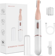 Eyebrow Trimmer, Women's Facial Hair Remover ＆ Eyebrow Trimmer with Pivoting Head - Rechargeable Double-Sided Eyebrow Razo...