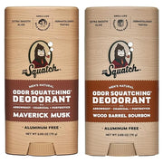 Dr. Squatch Natural Deodorant for Men - Odor-Squatching Aluminum Free - Maverick Musk & Wood Barrel Bourbon (2.65 oz, 2-Pa...