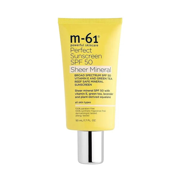 M-61 Perfect Mineral Sunscreen SPF 50 - Sheer - Sheer mineral SPF 50 with vitamin E, green tea, lavender and plant-derived...