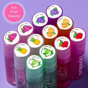 Expressions 12pc Roll On Lip Gloss Set with Carrying Case, 12-Piece Glossy Lip Makeup - Assorted Fruity Flavors, Non Toxic...