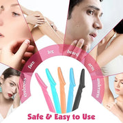 100 Pcs Eyebrow and Face Razors for Women and Men, Multi-Color Hair Trimmers with Protective Covers, Safe and Newbie-Frien...