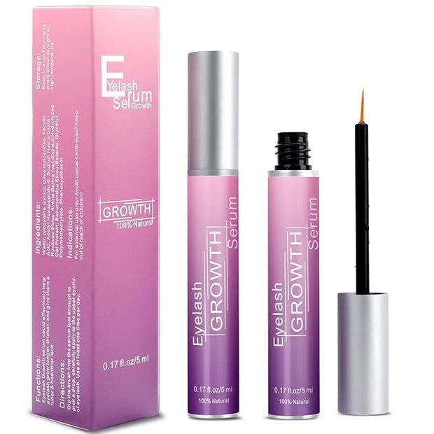 Premium Eyelash Growth Serum and Eyebrow Enhancer by Aomock, Lash Serum - 5ml,Lash Boost Serum for Longer, Fuller, Thicker...