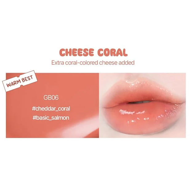 Glow Bokki Glossy Lip Tint, Korean Beauty (GB06 Cheese Coral, 4.1 grams) - Product Image