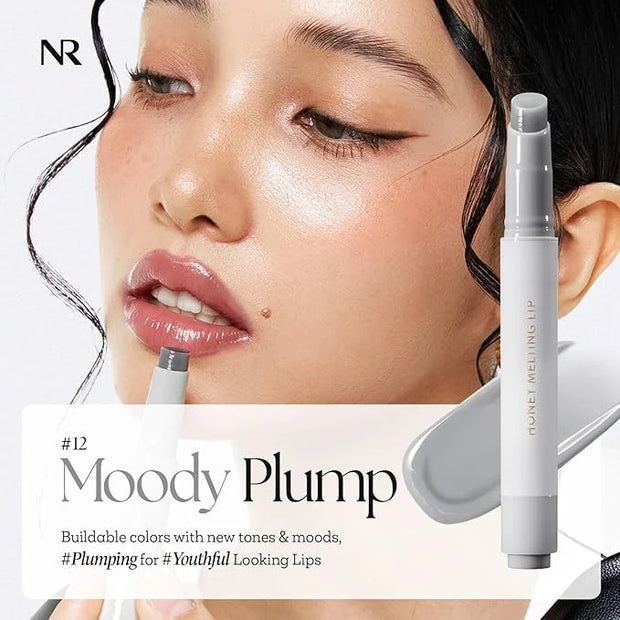 Nature Republic HONEY MELTING LIP PLUMPING (12 GRAY) SOFT LIP STICK Moody Plump Hydrating Gloss, Moisturizing balms, Volum...