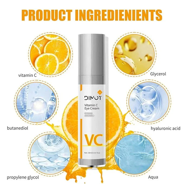 Vitamin C Eye Cream Puffiness Remover Eye Serum Anti-aging & Moisturising Vitamin C Eye Serum Eye Bags Treatment for Men a...