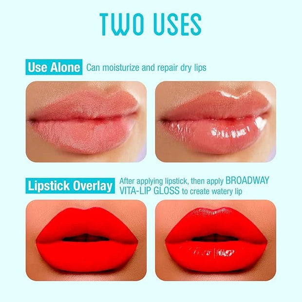Ruby Kisses Broadway Vita-Lip Clear Lip Gloss (Argan Oil 6 Pack), Ultra-Hydrating & Soothing Formula with Multi-Vitamin Oi...