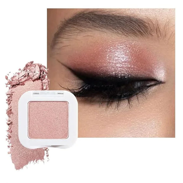 evpct Champagne Shimmer Single Eyeshadow Palette, Rose Gold Ice Pink Nude Glitter Cream Eye shadow Palette Singles Brighte...