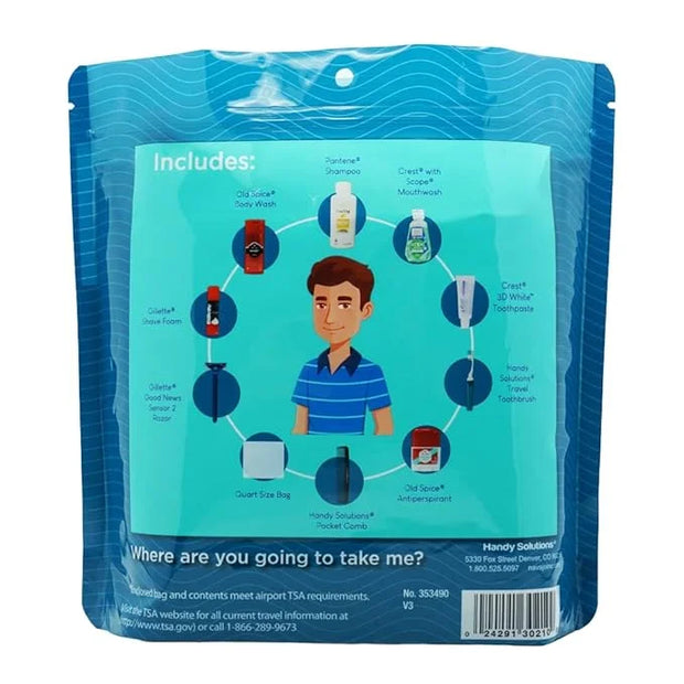 10 Piece Resealable Men's Travel Kit - Product Image