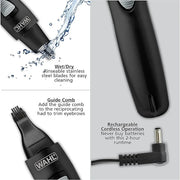 Wahl Groomsman Rechargeable Precision Trimmer for Hygienic Grooming with Rinsable, Interchangeable Heads for Eyebrows, Nec...
