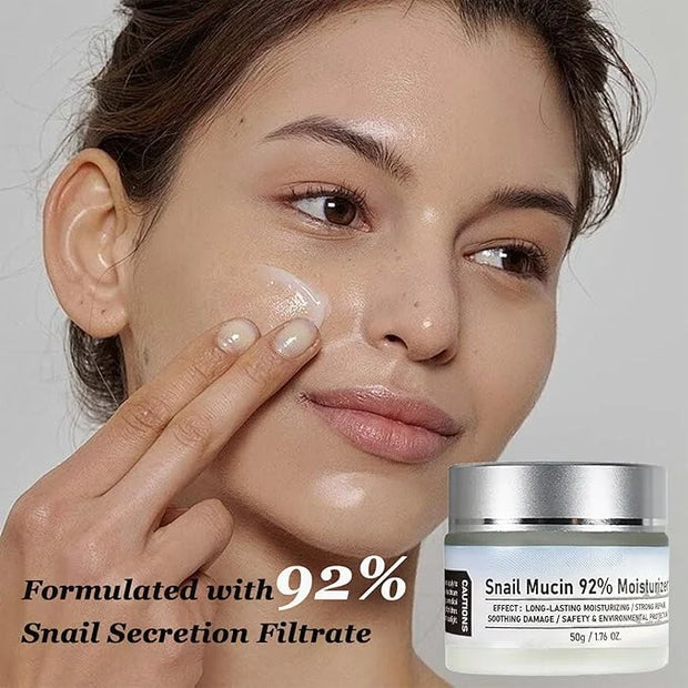 3 Step Facial Skin Care Kit with Snail Mucin Moisturizer & Vitamin C Facial Serum & Amino Acid Facial Cleanser - Korean Sk...