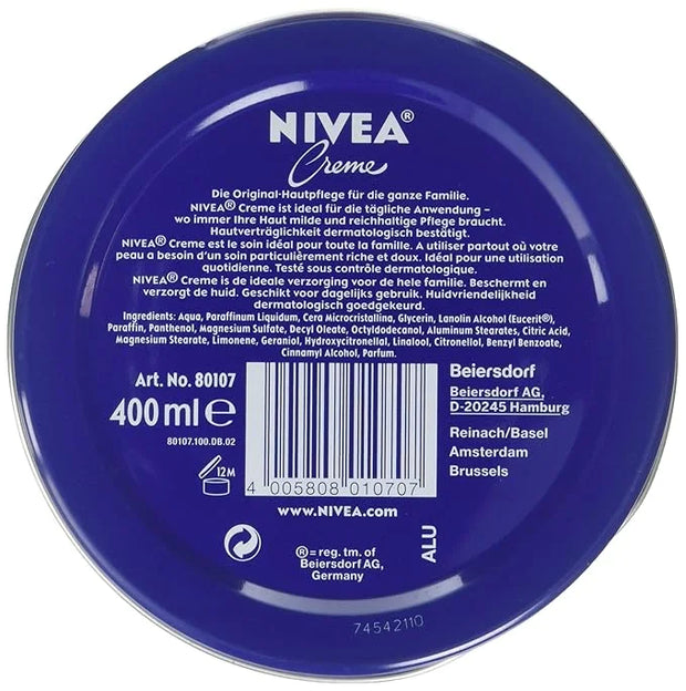 NIVEA Unscented Creme 13.5oz - Hydrating Whole Body Moisturizer (Pack of 3) - Product Image