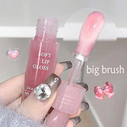 6 Colors Plumping Lip Gloss Set, Hhydrating Water Mirror Clear Lipstick Makeup, Shimmery Glitter Moisturizing Lip Gloss wi...