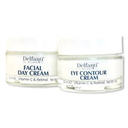 VITAMIN C & RETINOL DUO PACK Full Size Facial Day Cream and Eye Contour Cream • Brightening and Dark Spot Corrector - Prod...