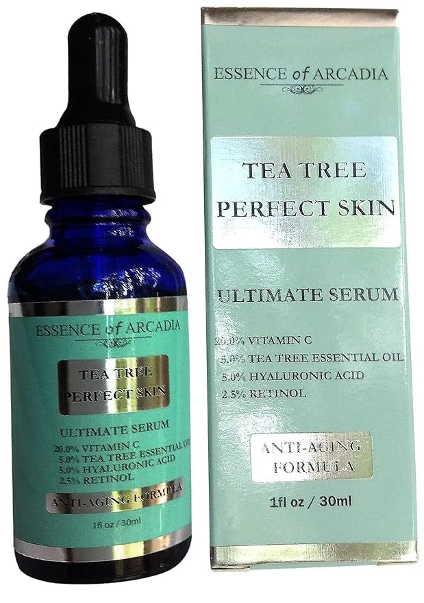 Tea Tree Perfect Skin Facial Serum, Ultimate Anti-Aging Formula for Acne-Prone Skin with 20% Vitamin C, Tea Tree Essential...