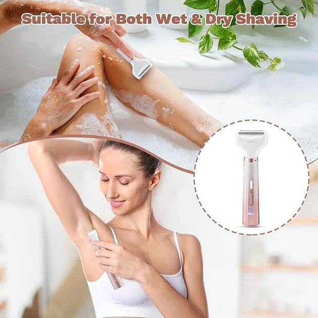 Electric Razors for Women, 5 in 1 Bikini Trimmer for Women, Wet/Dry Electric Shaver, Painless Womens Razor Shavers, Facial...