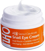 SeoulCeuticals Korean Snail Mucin Eye Cream - 97.5% Snail Filtrate K Beauty Anti Aging Under Eye Anti Wrinkle Eye Treatmen...