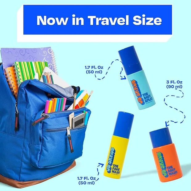 The Junior Travel Trio - Complete Skin Care Set for Kids, Tweens & Teens: Hydrating Body Wash, Refreshing Body Spray, & Ge...