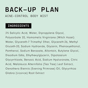 Versed Back-Up Acne Control Body Mist - All Over Blemish Spot Treatment + Salicylic Acid Spray with Tea Tree Oil & Witch H...